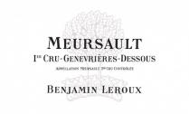 Benjamin Leroux - Meursault 1er Cru Genevrieres Dessous 2019