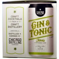 Chicago Distilling - Gin and Tonic 4pk Canned Cocktail featuring Finn's Gin (200ml)